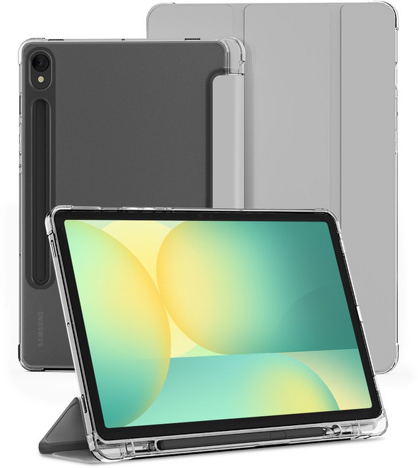 갤럭시탭S9 S9+ S9울트라 S9 FE 플러스 호환 S펜수납 클리어 투명 북커버 케이스 케이스나라, White