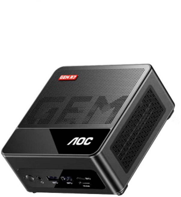[CTK] AOCmini GEM R7 mini S 미니PC 슬림형 AMD 라이젠7 8845HS 8핵 16코어 WIFI 6E, WIN10, 1TB, 32GB, 블랙