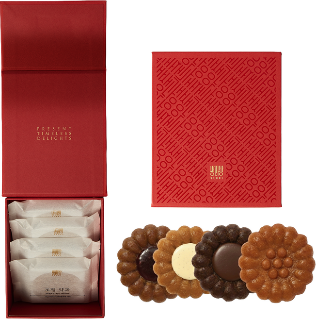 생과방 수제약과 선물세트 4개입(가) 한과 전통과자 기본포장 쇼핑백 포함, 160g, 1세트