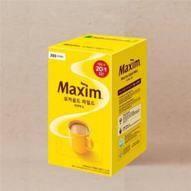 맥심 모카골드 마일드 커피믹스 180입 (+20입), 12g, 1개, 200개입