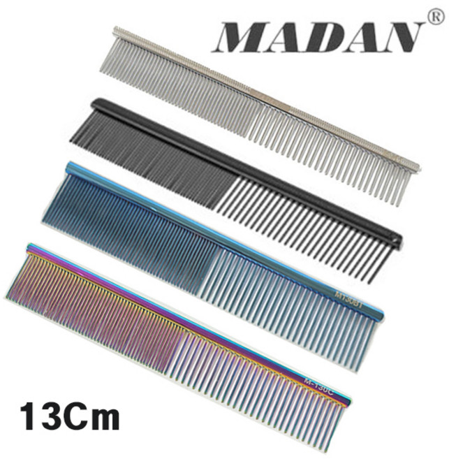 MADAN 마단 5인치(13Cm) 미니콤 소형 페이스콤 얼굴빗 소형견빗 Face comb / Moustache comb, M130B(블랙), 1개