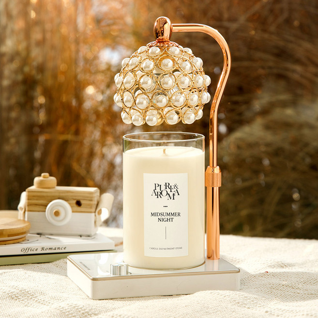 캔들백화점 고급스러운 사라 캔들워머+ 대용량 1000g 대왕 캔들 세트, 사라워머(로즈골드)+다우니