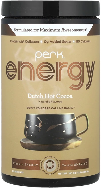 Perk Energy 더치 핫 코코아 450g(16.1oz) Energy (퍼크 에너지), Perk Energy, 더치 핫 코코아, 450g(16, 450g, 1 - 쿠팡
