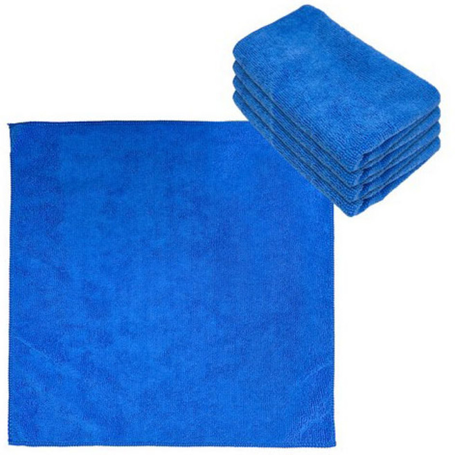 월드크린 다목적 극세사 경편 손걸레 중형 40 x 40 cm, 블루, 5개