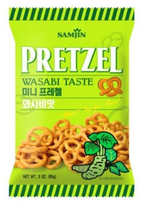 삼진씨엔에프 미니프레첼 와사비맛, 85g, 10개