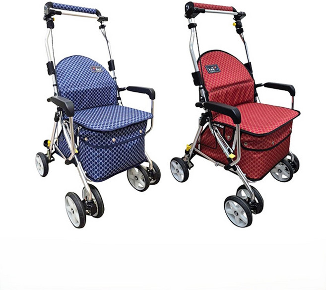 국산 가벼운 노인유모차 보행용 높이조절 의자겸용 실버카 아라 할머니보행기 보행보조기 어르신유모차 보행차 장기요양등급 복지용구, 일반구매, 오렌지, 1