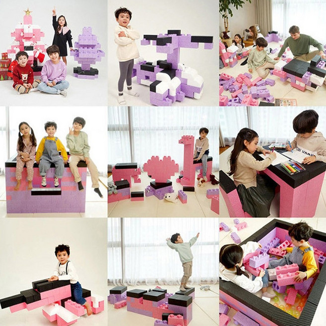 아트블럭 빅블럭 상상블럭 교육완구 블럭장난감, 플레이블럭 화이트+베이지