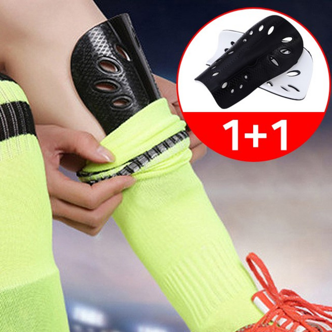 오미어블 다용도 스포츠 신가드 축구 풋살 정강이 보호대, 블랙, 2세트