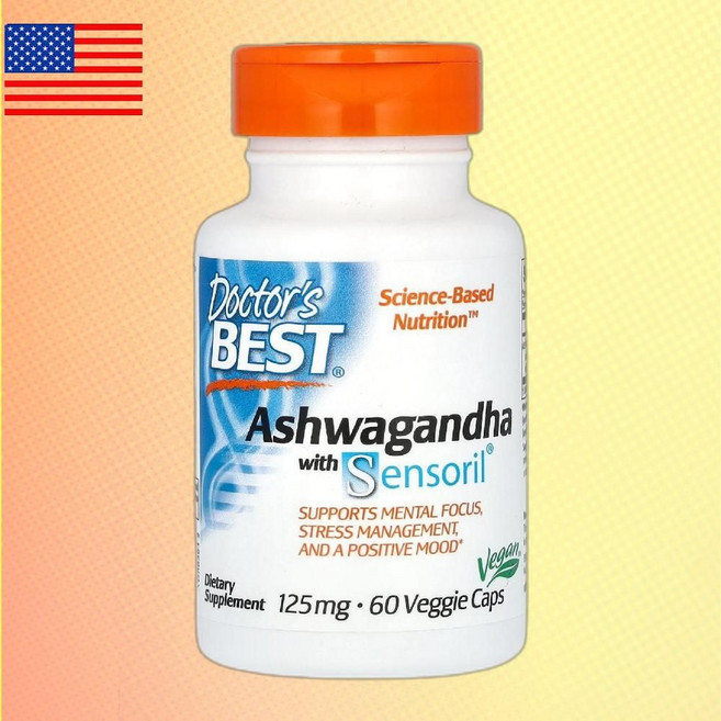 Doctor's Best Ashwagandha Sensoril 아쉬와간다 125mg 60정, 1개