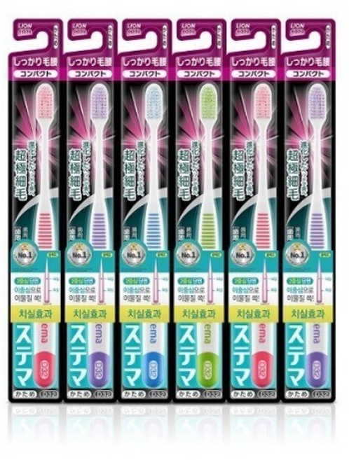 시스테마 시카리케고시 콤팩트하드 칫솔, 6개, 6개입