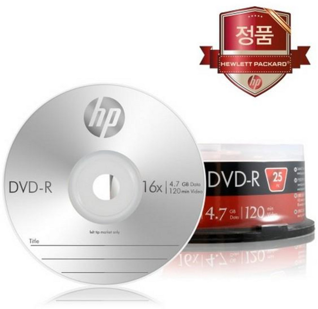 [4940048][HP] DVD-R 16X 25P벌크 4.7GB/통