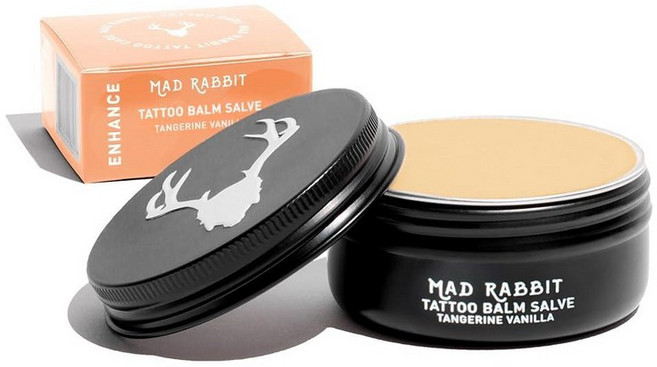 Mad Rabbit 탠저린 & 바닐라 밤 살브 - 타투 애프터케어 크림 오래된 타투를 되살리는 색상 향상 새로운 타투에 수분 공급, Tangerine Vanilla