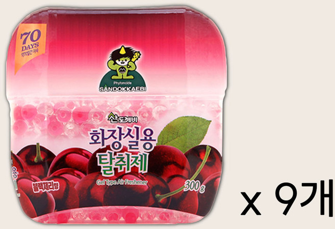 산도깨비 화장실용 탈취제 블랙체리향, 9개, 300g