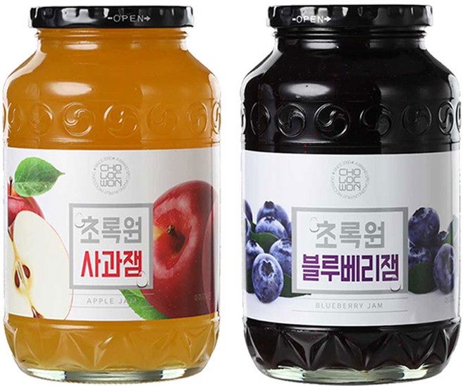 초록원 사과잼 1kg + 블루베리잼 1kg/과일잼, 2개