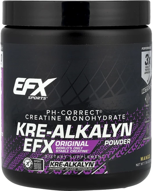 새해 건강을 선물하세요 EFX Sports Kre-Alkalyn EFX 파우더 망고 맛 220g(7.76oz) 특별관리진행, EFXSportsKreAlkalynEFX파우더망고맛22, 220g, 1개 - 쿠팡
