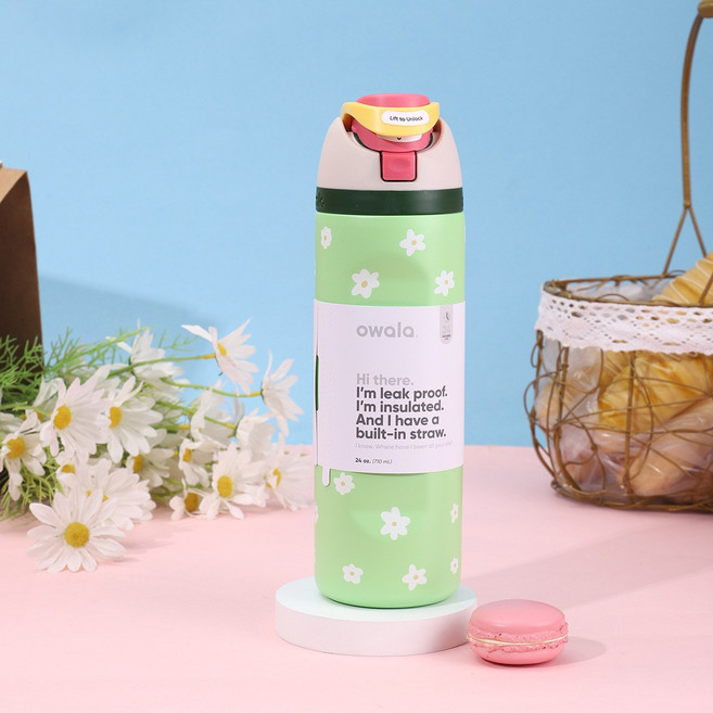 오왈라 Owala FreeSip 프리십 인슐레이티드 텀블러 24oz-710ml, 710ml, 그린 [소화]