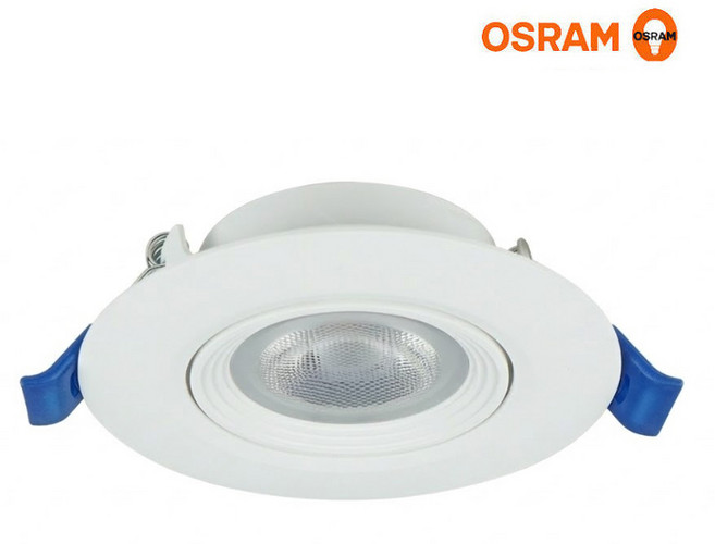 오스람 LED 다운라이트 3인치 7W 집중형 스팟 일체형 플리커프리, 1개, 주백색 4000K (아이보리빛)