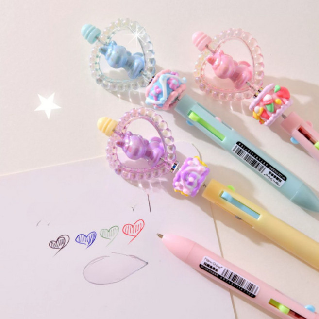 비즈볼펜 볼꾸 볼펜꾸미기 파츠 펜꾸, 1개, 유니콘핑크