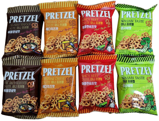 미니 프레첼 4가지 맛, 1세트, 85g