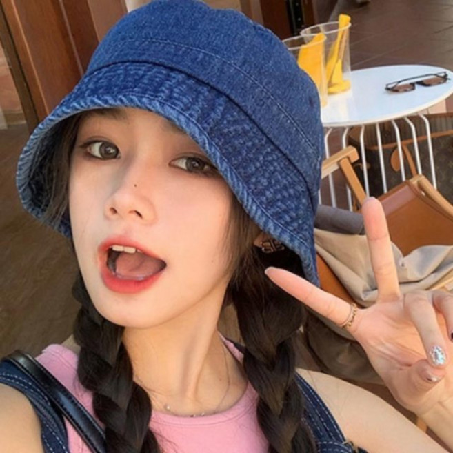 라엔 여성 데님모자 벙거지 모자 청모자