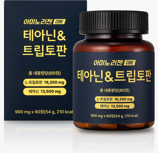 아미노리젠 코어 테아닌&트립토판 스트레스 완화 영양제, 6박스, 60정