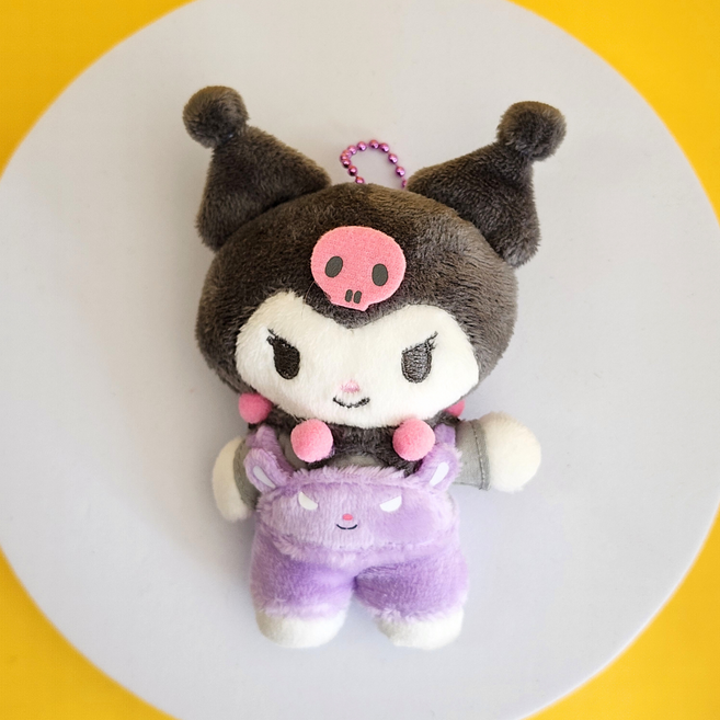 BSC 산리오 멜빵 인형 키링 키홀더 키링인형 가방고리 자동차키링, 1개, D. 쿠로미 멜빵 키링, 10cm