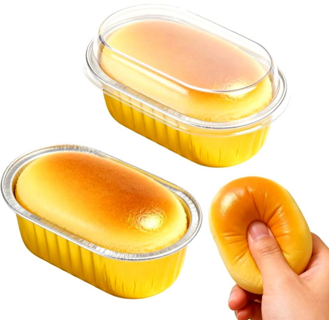 굿즈라이프 치즈케이크 말랑이 스퀴시 스트레스볼, 2개, 치즈빵