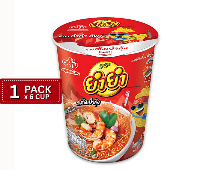 [태국직구] YUMYUM 컵라면 똠얌꿍 60g X 6개입, 1팩