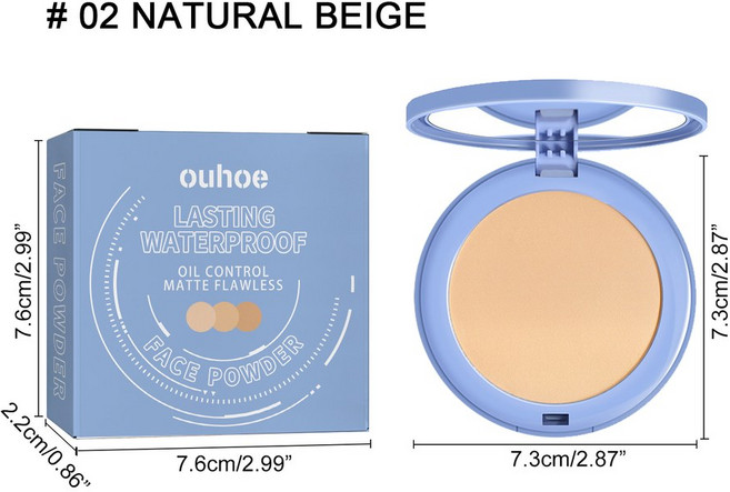 페이스파운데이션 OUHOE 세팅 파우더 롱래스팅 방수 땀방지 자연스러운 가벼운 메이크업 피니쉬