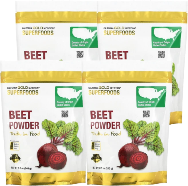 캘리포니아 골드 뉴트리션 CGN 비트 분말 240g 4통 - 쿠팡