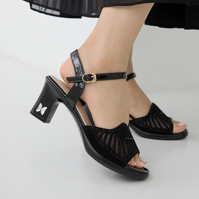 제이슈 렌코 경량 가보시 큐빅 샌들 7cm