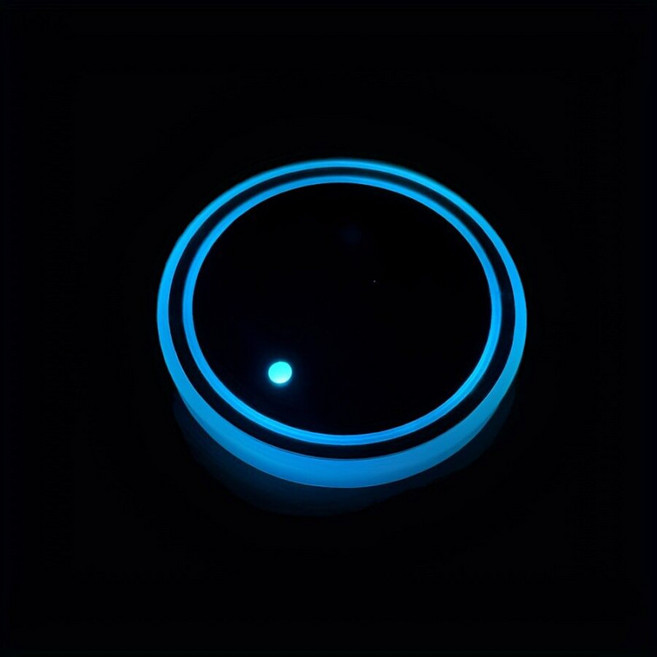 차량용 무드등 컵홀더 컬러 LED 센서 USB 충전 미끄럼 방지 튜닝용품, 1개, 클래식 1개 세트 무지개 컵받침 LED