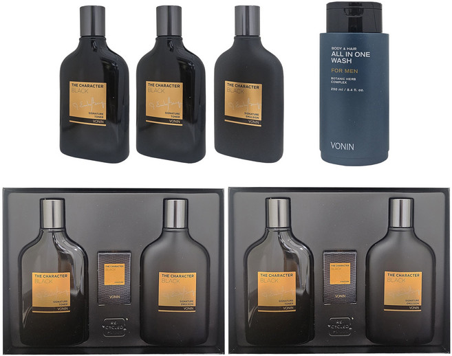 엘지생활건강 [보닌]남성 기초 베스트 패키지(스킨 4병+에멀젼 3병+올인원 워시 1개+쇼핑백 2장), 없음, 1세트