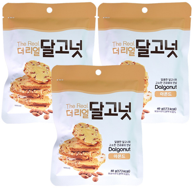 달고넛 더리얼 아몬드, 40g, 3개