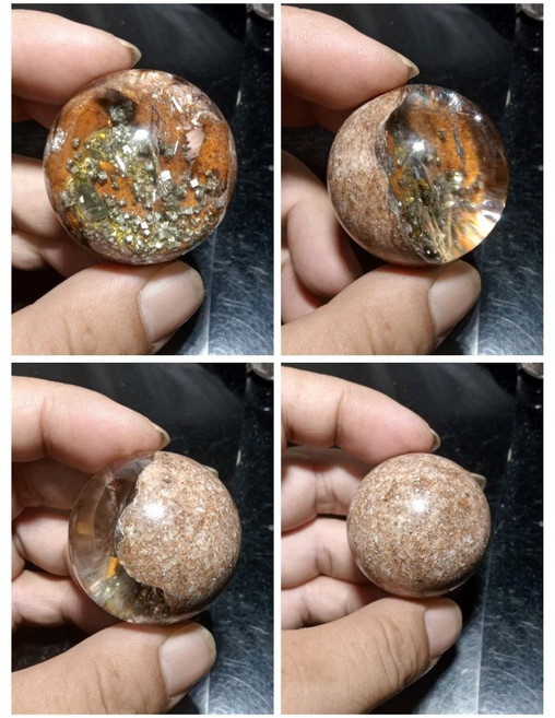 晶棋 黃鐵礦 幽靈球 礦物標本 0912-15, 2號 37mm 重62g