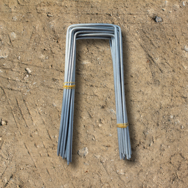 아연도금 ㄷ자 멀칭핀 1세트=20개 / 제초매트 부직포 비닐 고정 텃밭 농자재, 1세트