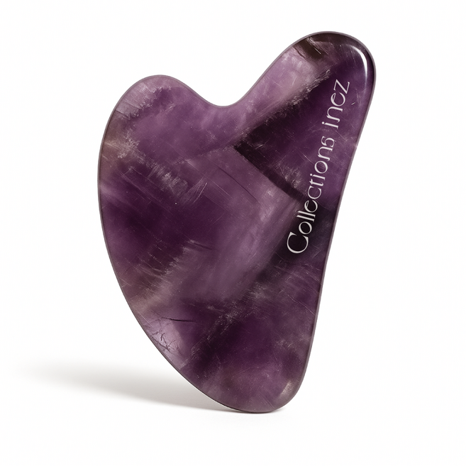 이네즈 자수정 하트 괄사 림프 마사지기 천연자수정 (알콜스왑 증정), 1개