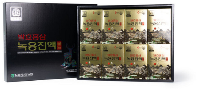 백제금산인삼농협 삼지원 6년근 발효홍삼 녹용진액 골드 면역력 강화 피로회복 선물세트, 40개, 50ml