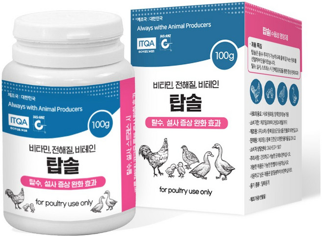 탑솔 영양제 100g (수용성) 닭 병아리 조류 탈수 설사 방지, 1개