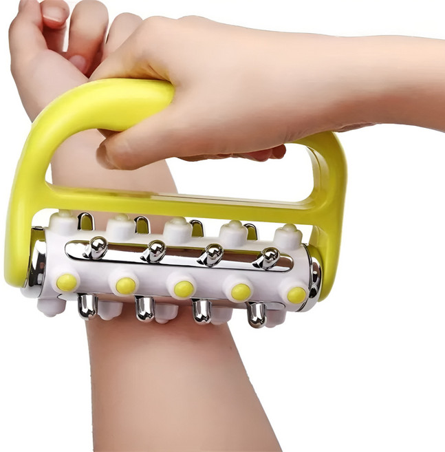 생활해랑 팔뚝 허벅지 롤러 마사지기, 라임 옐로우, 1개