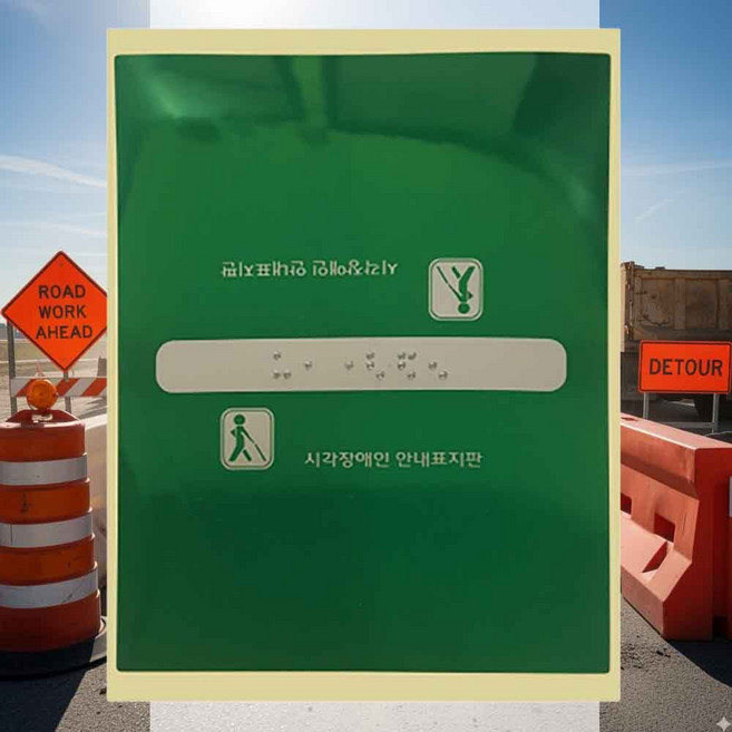 핸드레일 점자 PVC 점자안내판 회사표찰 점자스티커 장애인점자 팻말, 묵자(한글표시) 스티커