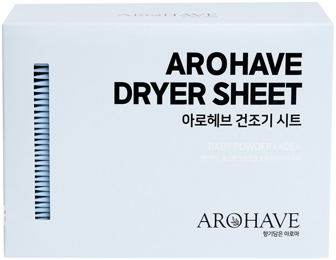 아로헤브 섬유유연제 건조기시트 베이비파우더향, 1개
