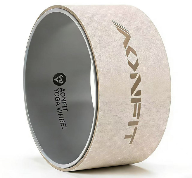 瑜伽輪 加寬 開背 初學者 專業 瑜伽器材 後彎神器 加大 滾背輪 普拉提圈, 奶茶白 初學款【33*12.5CM】, 1個