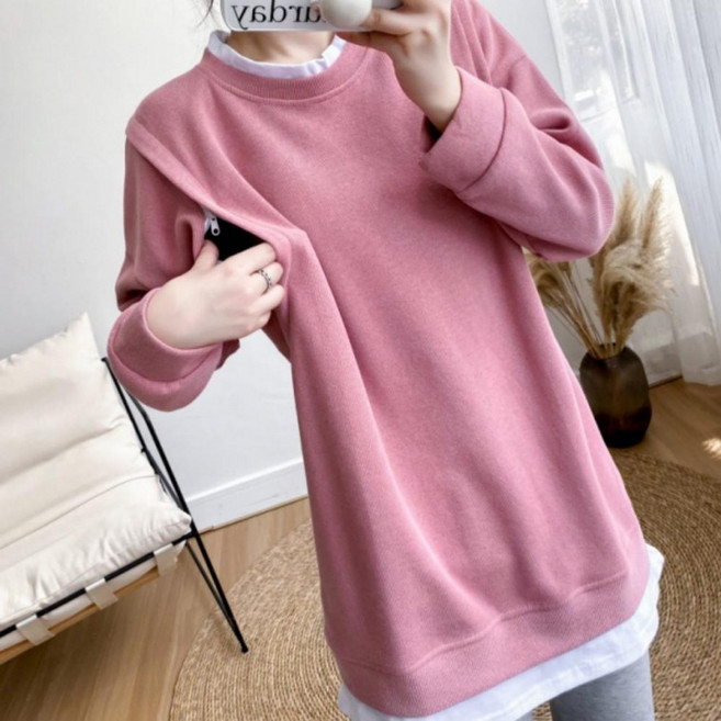 가을 간절기 나들이 데일리 하객룩 루즈핏 긴팔 원피스 외출수유복 수유티 임산부빅사이즈dmm