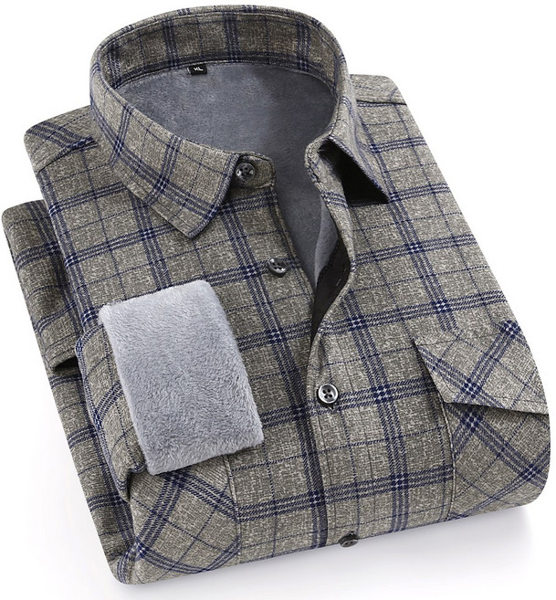 Tansiling 남성용 캐주얼 리탄 체크 셔츠 긴팔 세미오버핏 남방