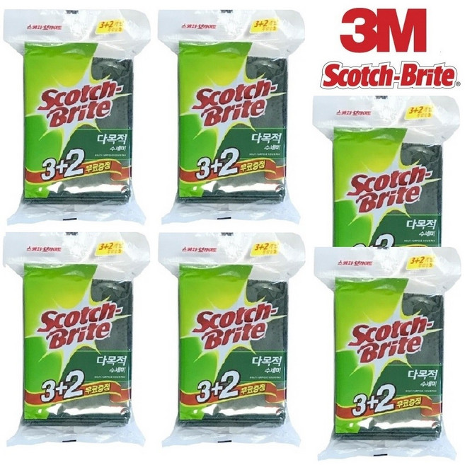 스카치브라이트 다목적 수세미 소형, 5개입, 6개