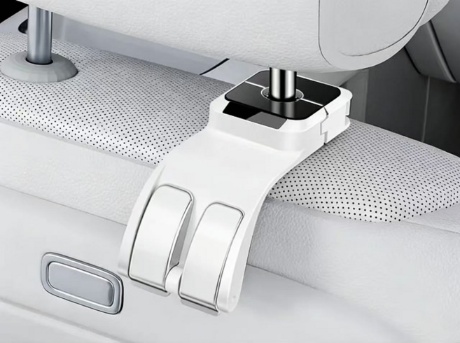 차량용 후크 카시트 등받이 히든 후크, 흰색, 1개