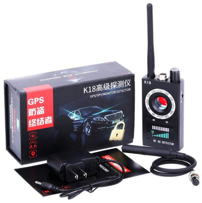 안티 스파이 무선 RF 신호 탐지기 GSM GPS 트래커 도청 장치 K18, 1개