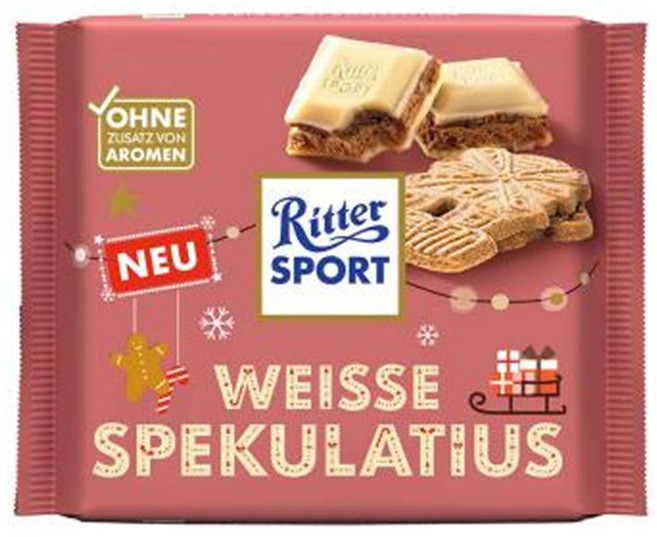 Ritter Sport 화이트 스페쿨루스 100g 4팩 Ritter Sport White Speculoos 100g, 4개