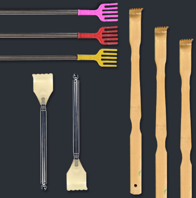 대나무 효자손 안마 죽비 접이식 길이조절 지압 손 풍자 휴대용 해골 미니 등긁개 안테나, 2. 대나무 효자손 / 대형